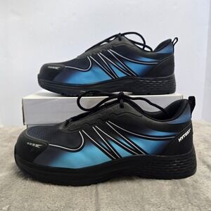 Hytest Mens K17433 Safety Toe Work Shoes Black Blue ASTM F2413-18 EH Wide 10W